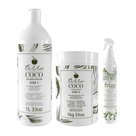 Kit Cocada Capilar Terra Coco de Ybera Paris para el cuidado del cabello seco o dañado