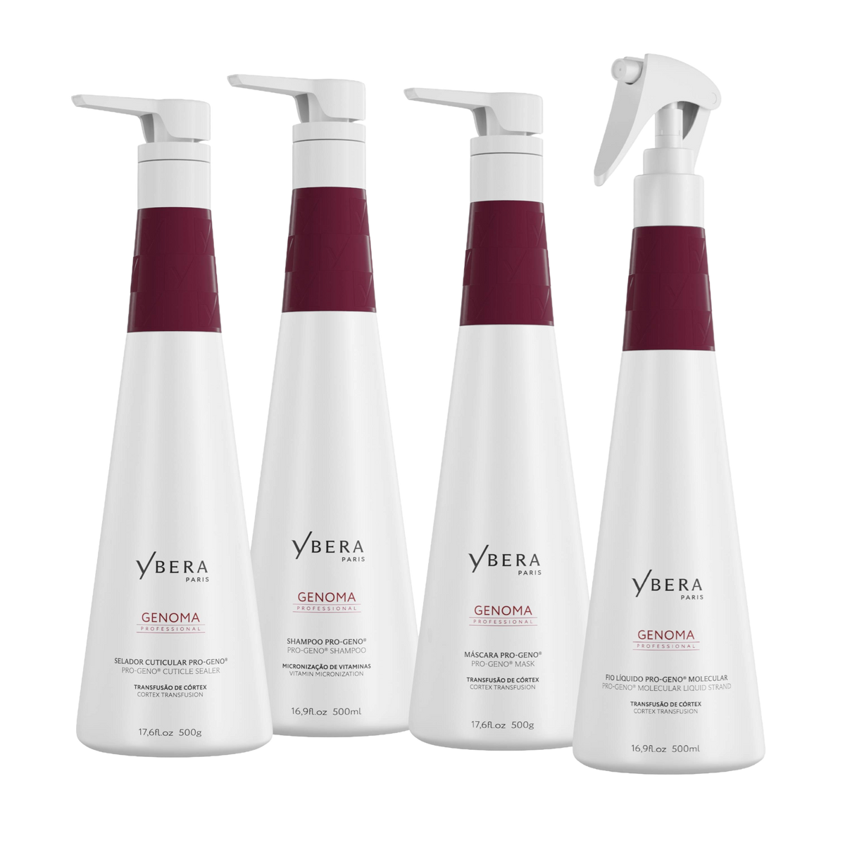 Kit de tratamiento reconstructor molecular Genoma de Ybera Paris con tecnología Pro-Geno® para cabello extremadamente dañado