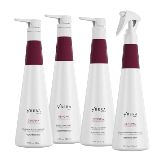 Kit de tratamiento reconstructor molecular Genoma de Ybera Paris con tecnología Pro-Geno® para cabello extremadamente dañado