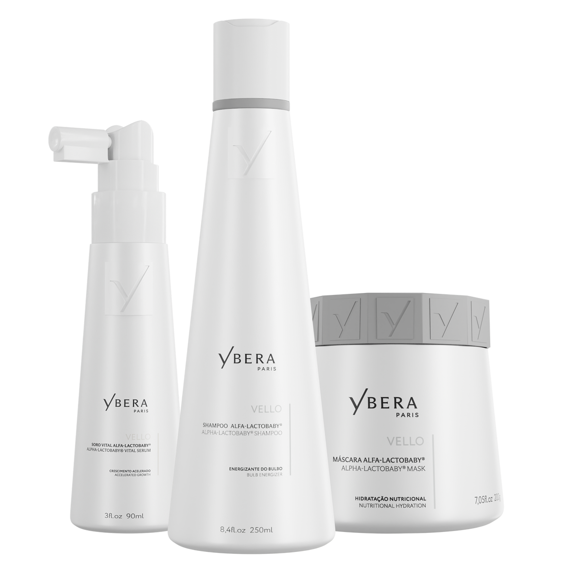 Pack Vello Alfa-Lactobaby® Home Care de Ybera Paris con champú, mascarilla y suero vital